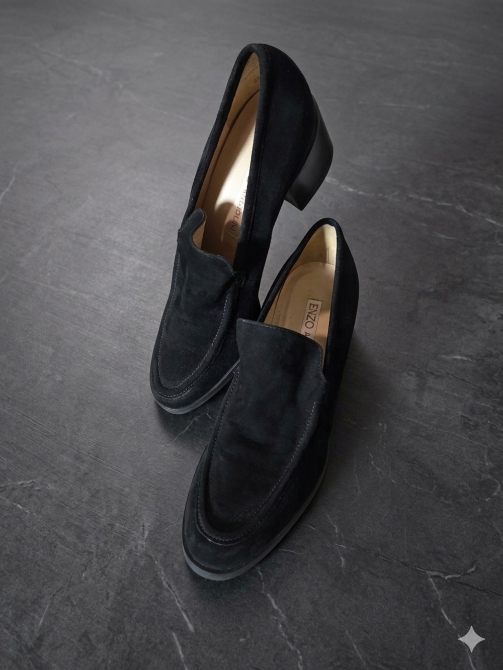 Enzo Angiolini Black Suede Women's Slip-On Loafers